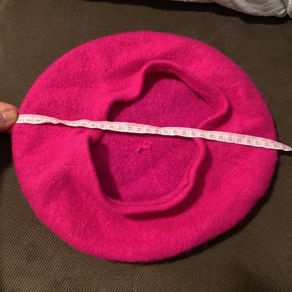 Pink wool beret hat neon hit stylish french millinery headpiece - Picture 8 of 9